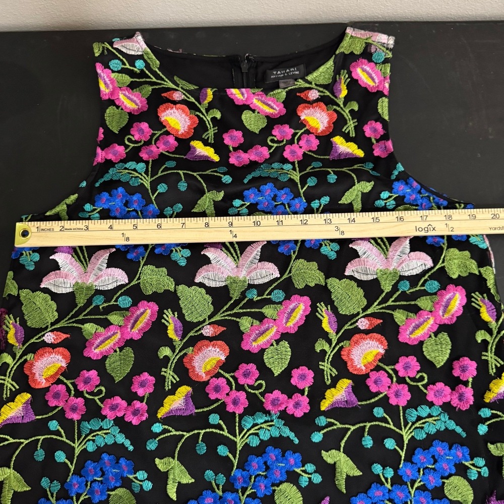 Colorful Floral Embroidered Mesh Dress A Line Sleeveless‎ Occasion 10 - Picture 8 of 11